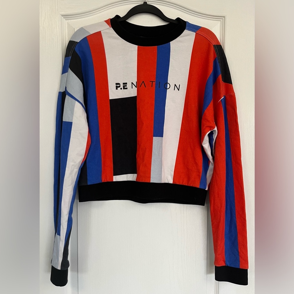 P.E Nation Women's Striped Top - Red, Blue, Black, White Small